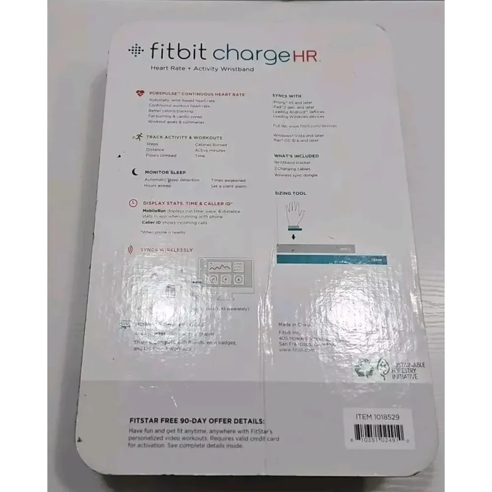 Fitbit Charge HR GPS Activity Fitness Tracker - Black, L